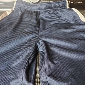 Nike Boys Navy Blue Athletic Mesh Shorts with White Side Stripe